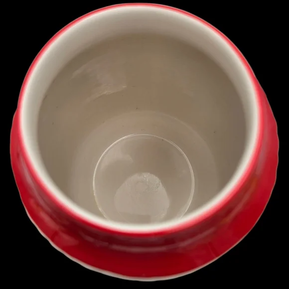 Retro Vintage Ceramic Red White Basket Weave Decorative Vase - Picture 5 of 8